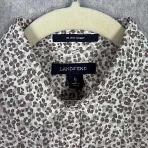 Lands End Top 6 Button Supima Cotton No‎ Iron Leopard Career Academia Neutrals